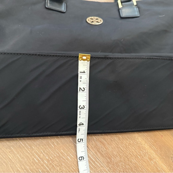 Tory Burch Black Nylon Tote Bag with Gold Accents - Picture 4 of 10